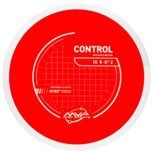 Red MVP Control disc golf distance driver in Neutron plastic — manufacturer reference image